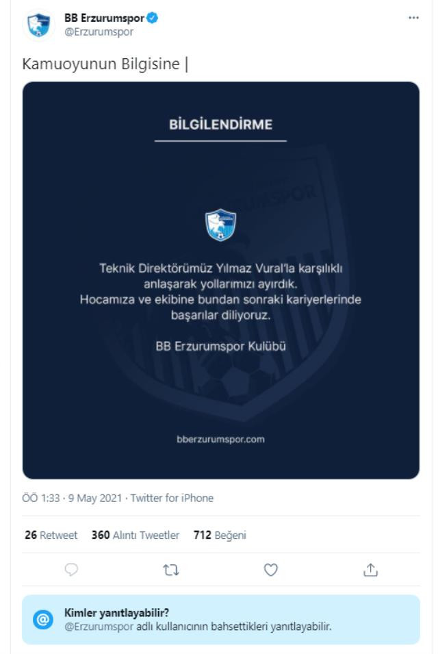 Erzurumspor'dan gece yarısı Yılmaz Vural hamlesi! - Resim : 1