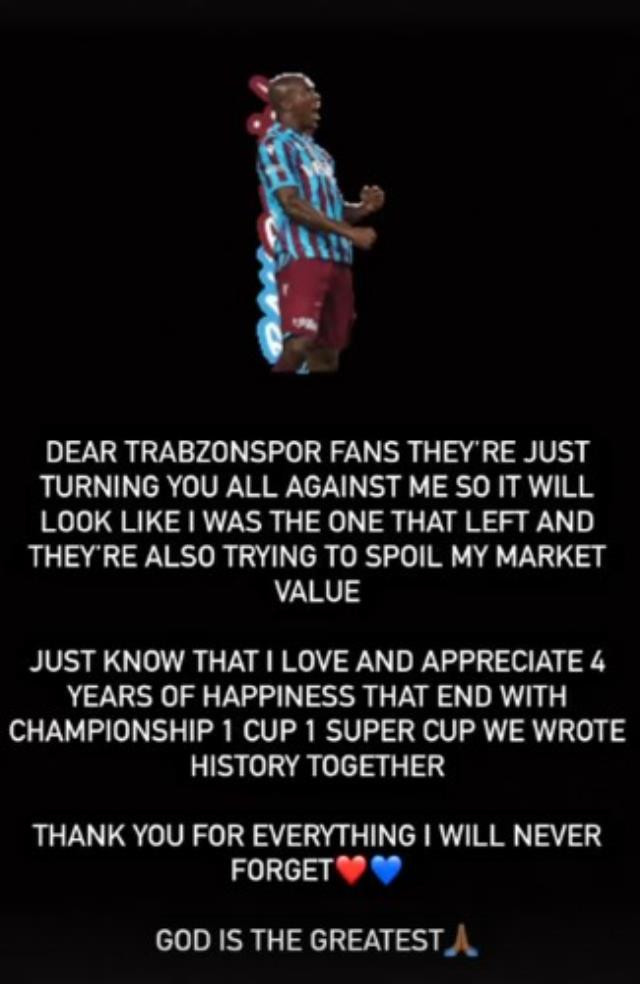 Şampiyon Trabzonspor'da bir dönem sona erdi! Yıldız futbolcu takıma veda etti - Resim : 1