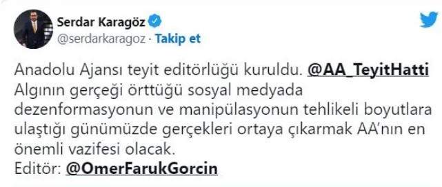 Anadolu Ajansı teyit editörlüğü kuruldu - Resim : 1