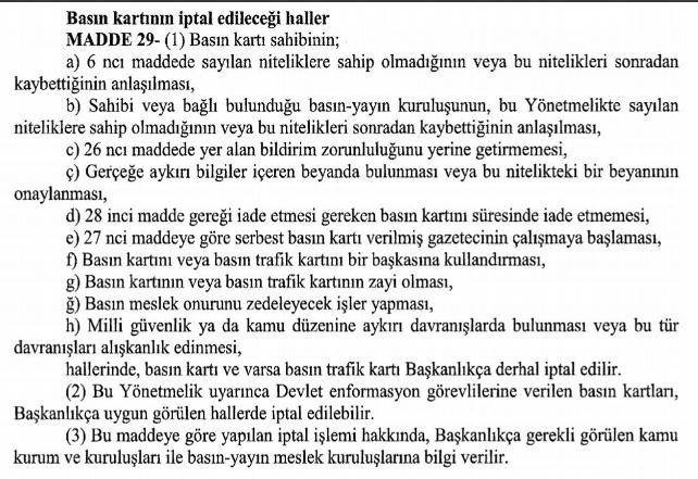 Basın Kartı Yönetmeliği değişti: İptaller kolaylaştı - Resim : 2
