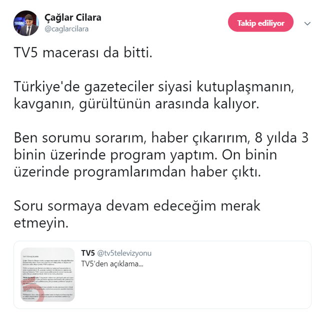 TV 5 Çağlar Cilara'nın programını yayından kaldırdı - Resim : 2