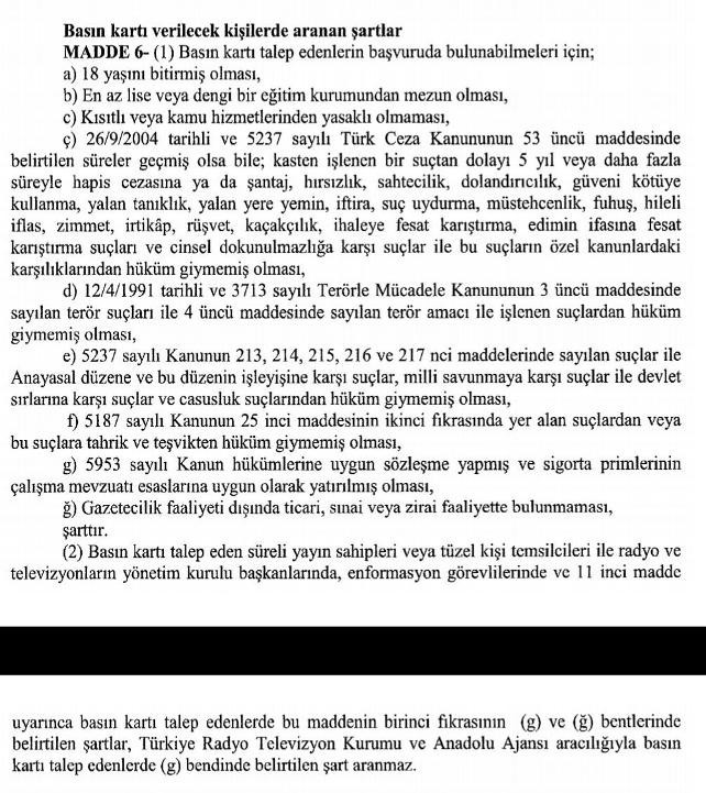 Basın Kartı Yönetmeliği değişti: İptaller kolaylaştı - Resim : 1