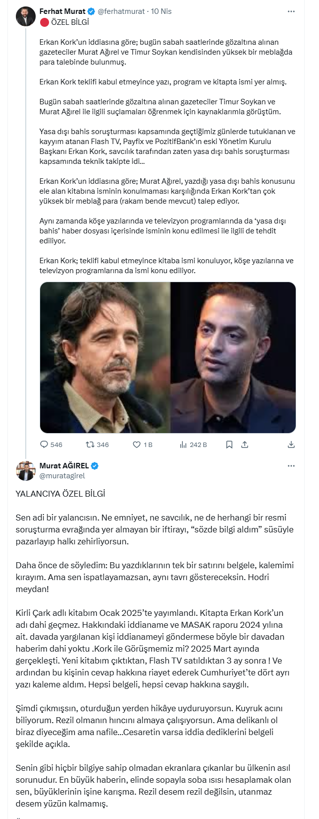 Murat Ağırel'den Haber7 yazarı Ferhat Murat'a tepki: Sen adi bir yalancısın - Resim : 1