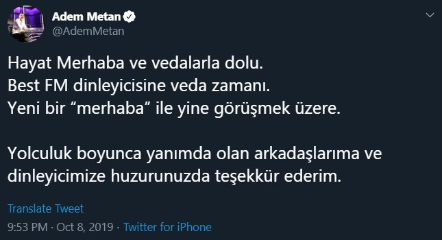 Best FM’de Bilal Erdoğan ayrılığı mı? - Resim : 1