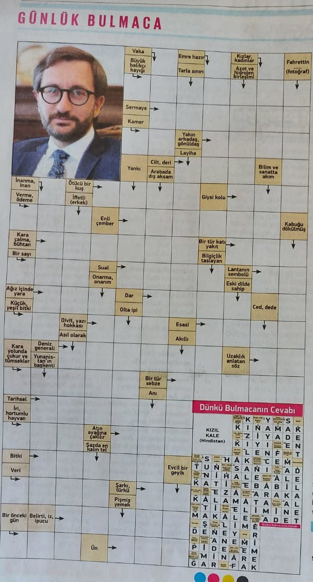 Yeni Şafak bulmacada 'Fahrettin Altun'u sordu - Resim : 1