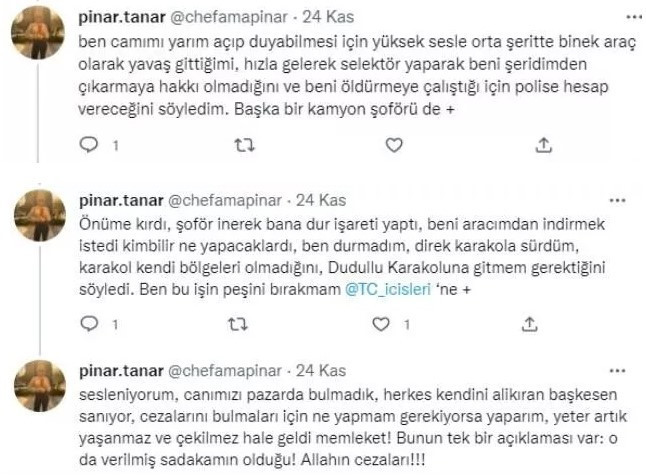 Eski MasterChef yarışmacısı Pınar Tanar trafikte dehşeti yaşadı! "Kamyon şoförü öldürmeye çalıştı" - Resim : 4