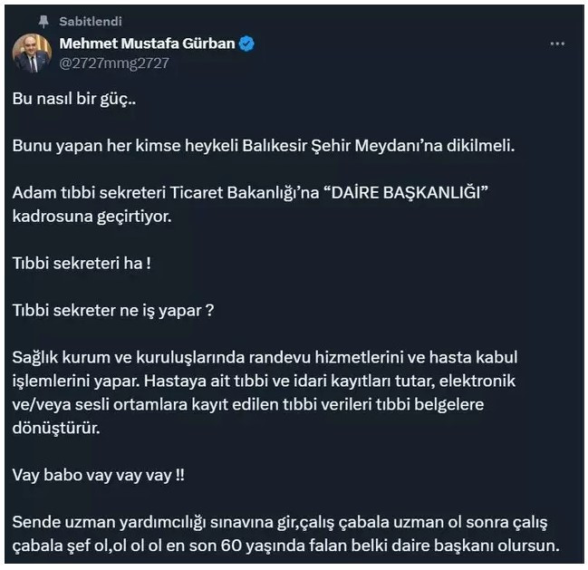 Şaşkınlık yaran atama kararı! Tıbbi Sekreterlikten Daire Başkanlığına... - Resim : 2