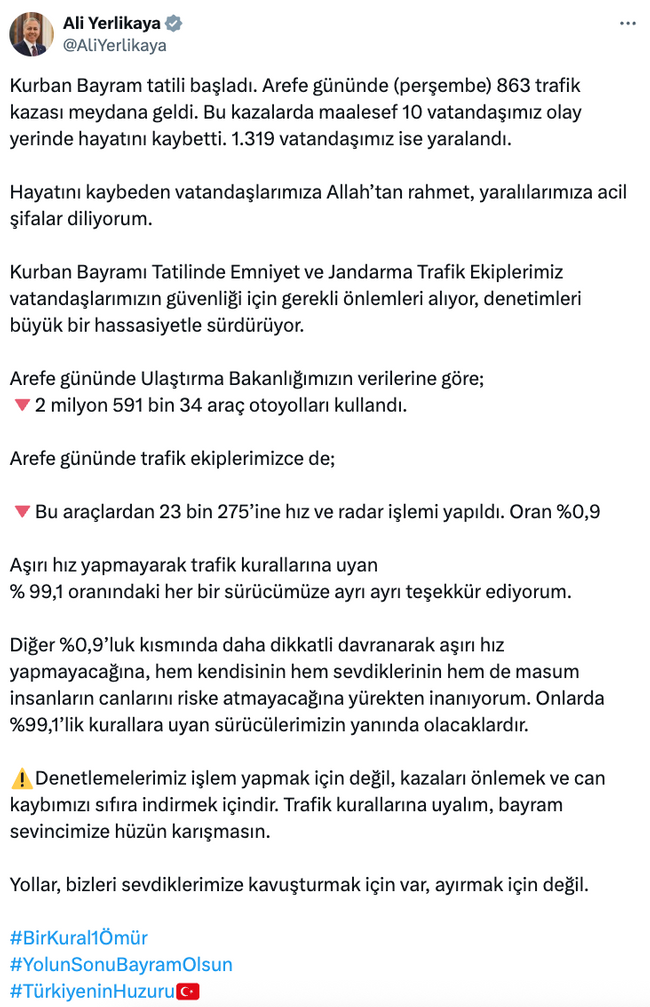 Arefe gününün kaza bilançosu ortaya çıktı! 863 trafik kazası meydana geldi… - Resim : 1