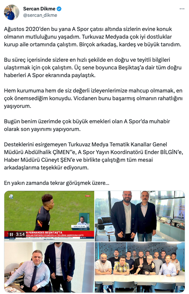 A Spor’dan ayrılık haberi geldi! ‘Son yayınımı yapıyorum’ diyerek duyurdu… - Resim : 1