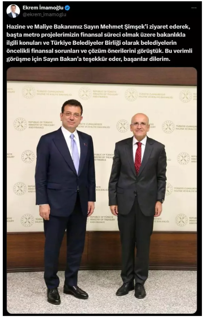 İmamoğlu'ndan Bakan Şimşek'e sürpriz ziyaret! - Resim : 1