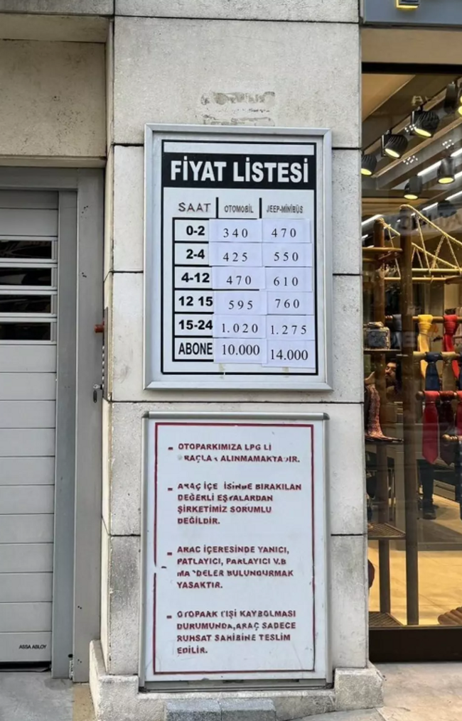 İstanbul'da bir otoparkın saatlik ücretleri dudak uçuklattı! - Resim : 1