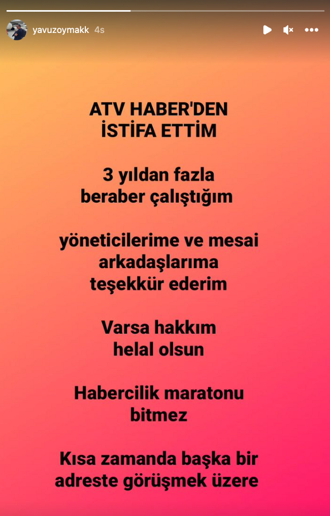 ATV Haber’den ayrılık haberi geldi! ‘İstifa ettim’ diyerek duyurdu… - Resim : 1