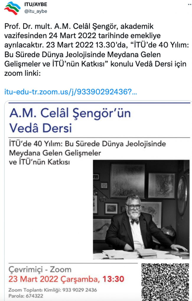 Prof. Dr. Celal Şengör İTÜ’den emekli oluyor! İdari soruşturma başlatılmıştı… - Resim : 1