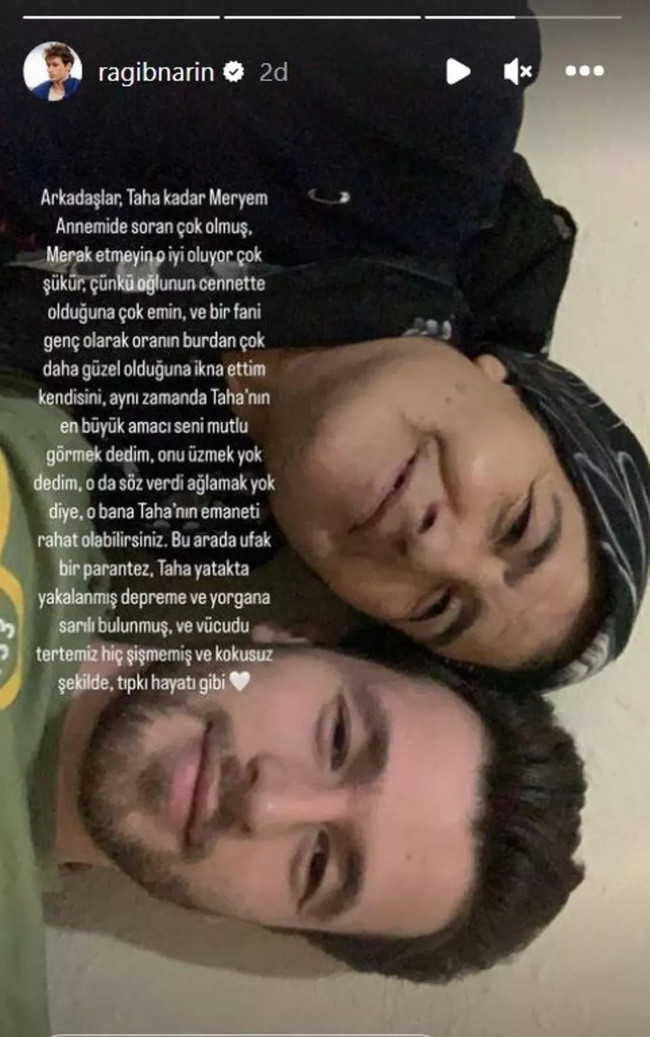 Ragib Narin, Taha Duymaz'ın annesini paylaştı! "Taha yorgana sarılı bulunmuş vücudu şişmemiş" - Resim : 1