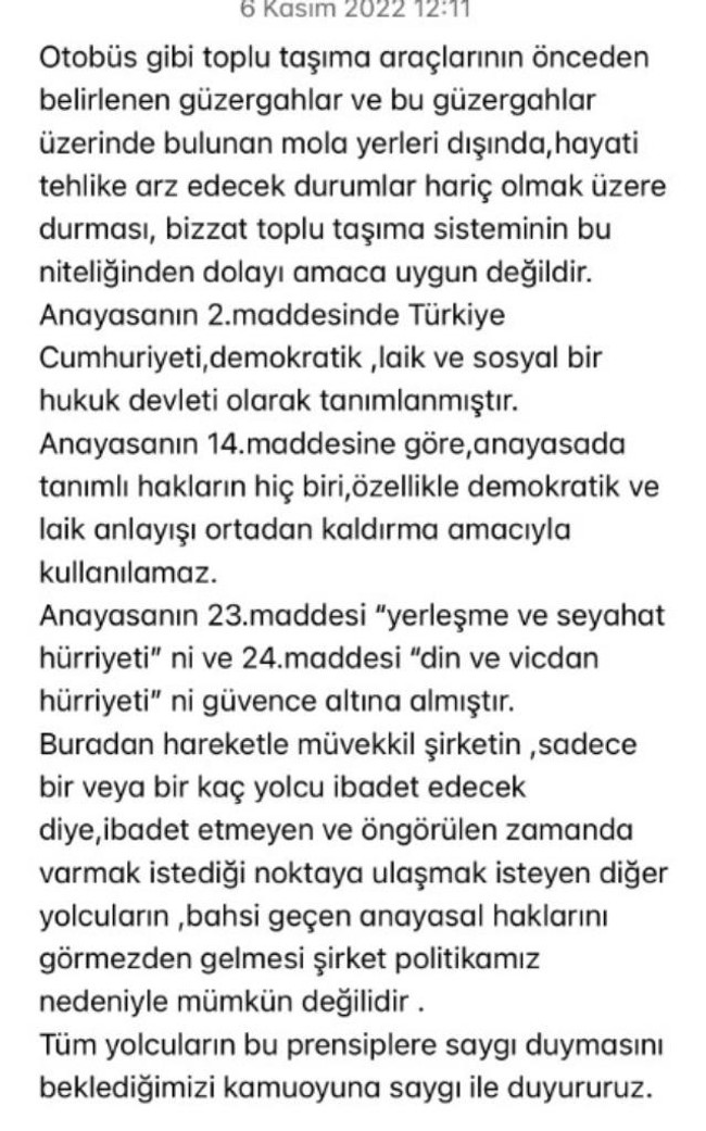 Yolcunun namaz molası talebi tartışma yarattı! Otobüs firmasının açıklaması ortalığı daha da karıştı - Resim : 2