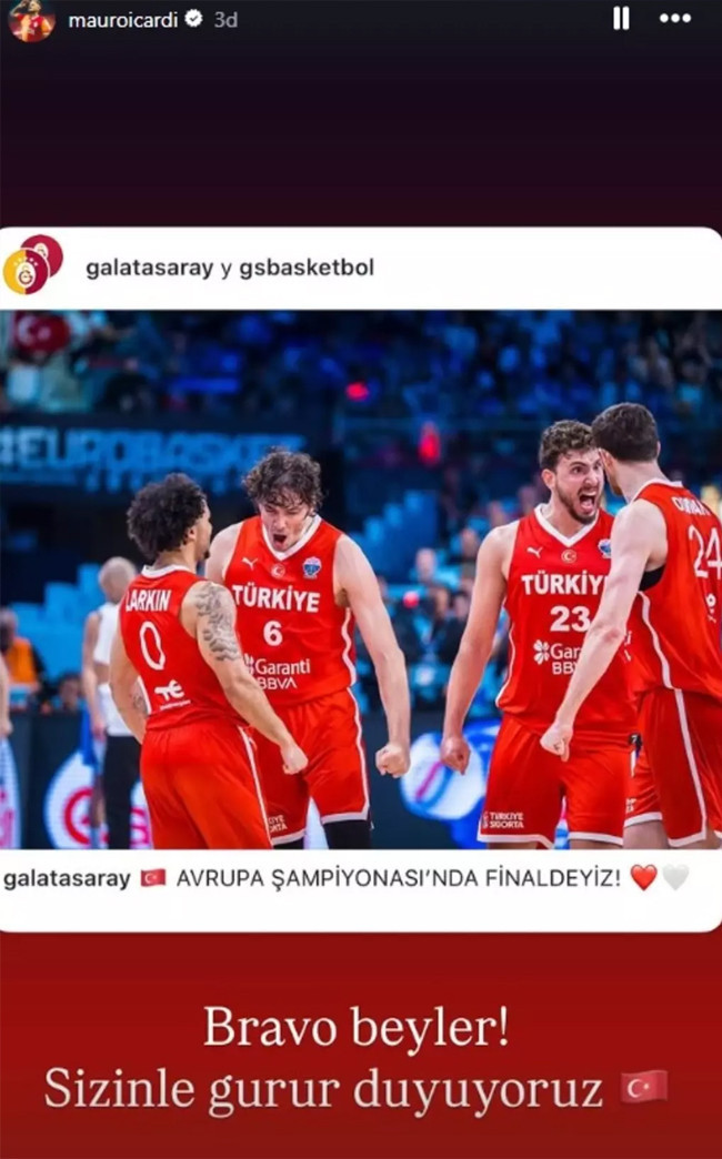 Mauro Icardi 12 dev adamın zaferine sesiz kalmadı, Türkçe paylaşım yaptı... - Resim : 1