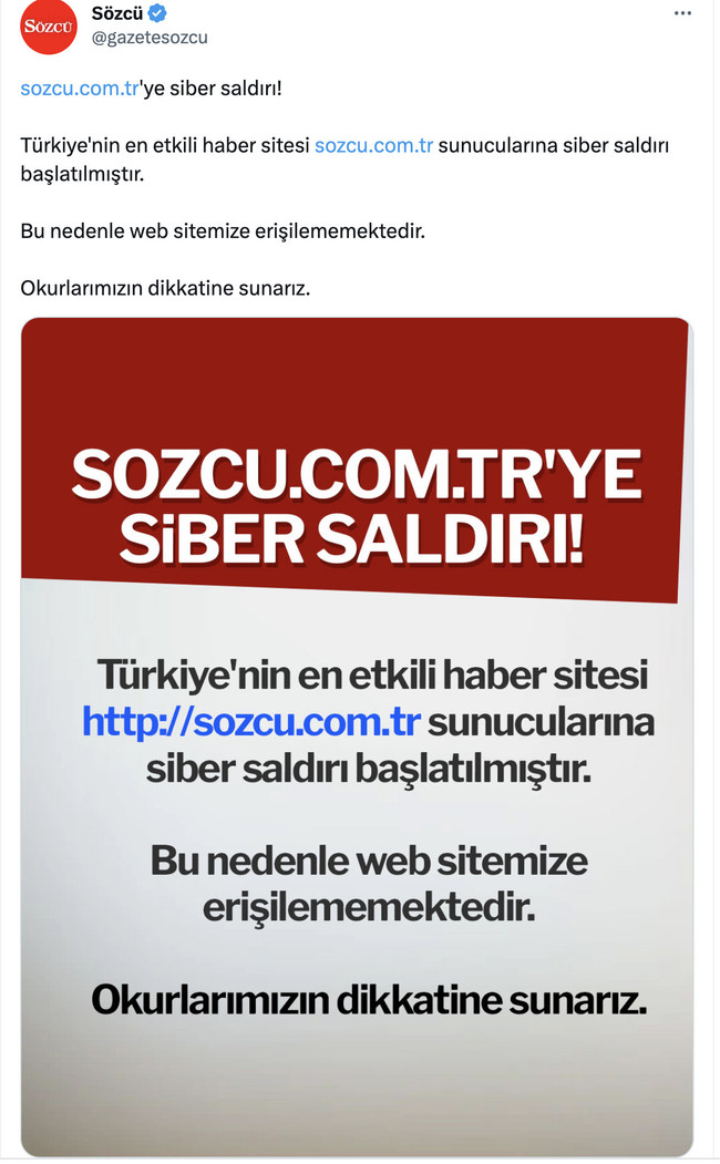 Sözcü'ye siber saldırı! - Resim : 1