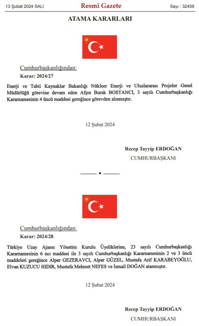 Erdoğan’dan gece yarısı atama ve görevden alma kararları! Alper Gezeravcı’ya yeni görev… - Resim : 1