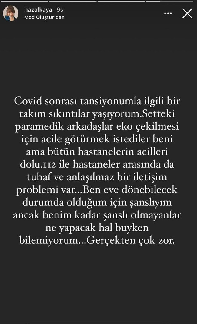 Koronayı yenen Hazal Kaya acil servisten bildiriyor: Bir tuhaflık var - Resim : 1