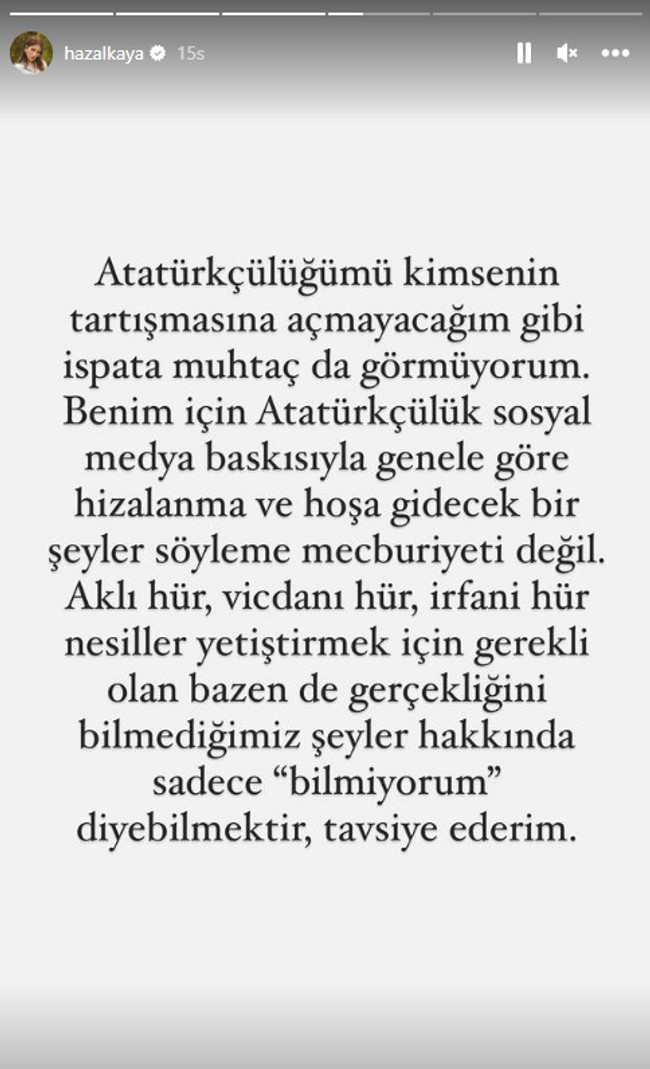 Disney açıklaması tepki çeken Hazal Kaya kendisini savundu: "Atatürkçülüğüm ispata muhtaç değil" - Resim : 2