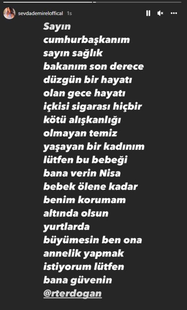 Sevda Demirel Cumhurbaşkanı Erdoğan'a seslendi! "Nisa bebek benim korumam altında olsun" - Resim : 1