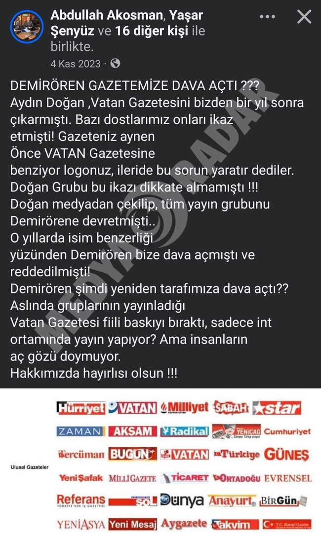 Demirören’den o gazetenin sahibine dava! ‘İnsanların aç gözü doymuyor…’ - Resim : 2