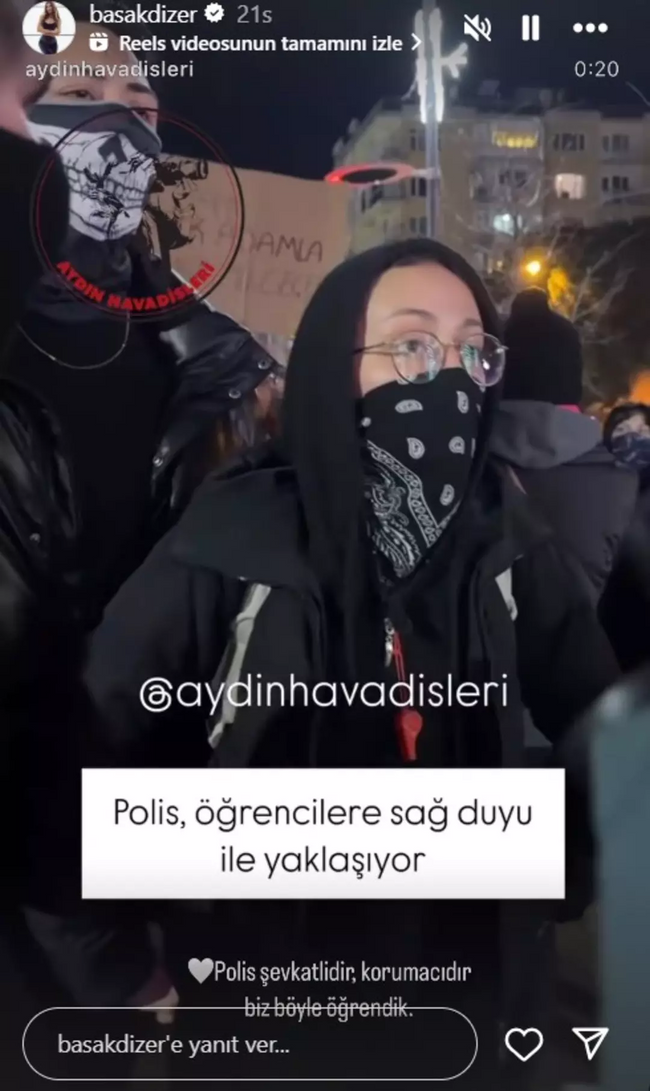 Kıvanç Tatlıtuğ'un eşi Başak Dizer üniversite öğrencilerine destek verdi! ''Orantısız güç ve şiddet' - Resim : 3