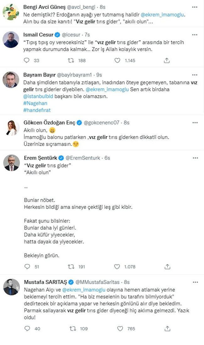 Gazetecilerden İmamoğlu’na ‘vız gelir tırıs gider’ tepkisi! ‘Kimse bu kibirli dili kabul etmez…’ - Resim : 7