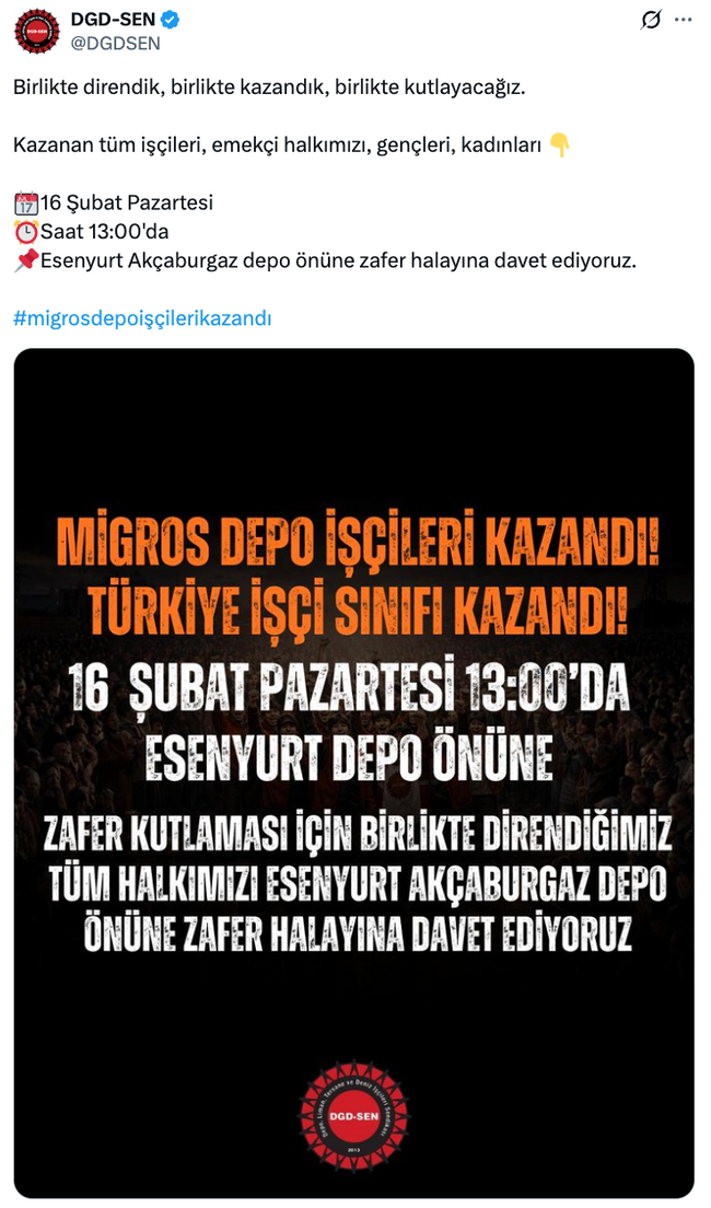 Migros depo iş&ccedil;ileri direnişi kazandı! - Resim : 1