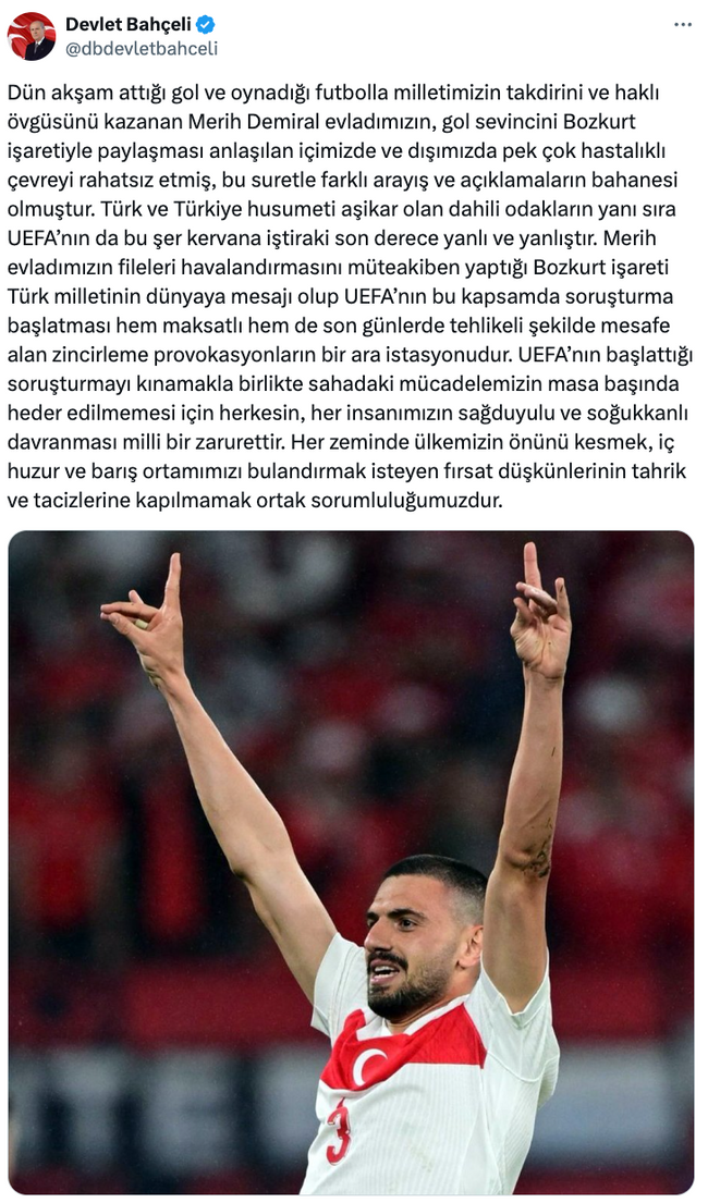 Devlet Bahçeli'den UEFA'ya çok sert 'Bozkurt' tepkisi! Soruşturma başlatılmıştı… - Resim : 2