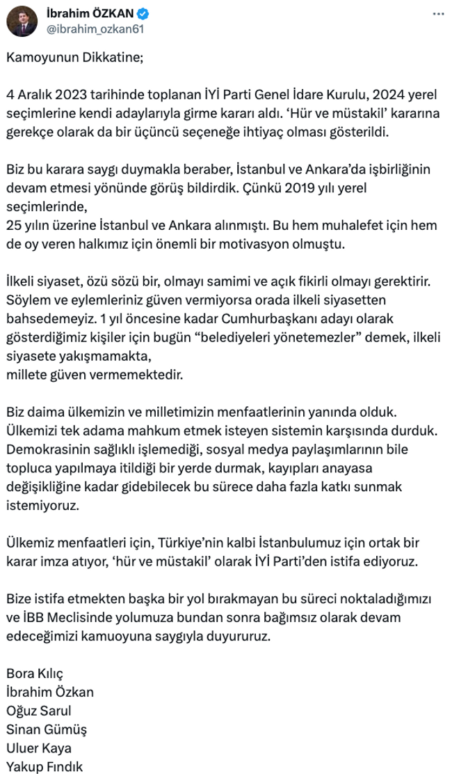 İYİ Parti’de sular durulmuyor: İstifa ettiler! İbrahim Özkan ve 5 meclis üyesi… - Resim : 2