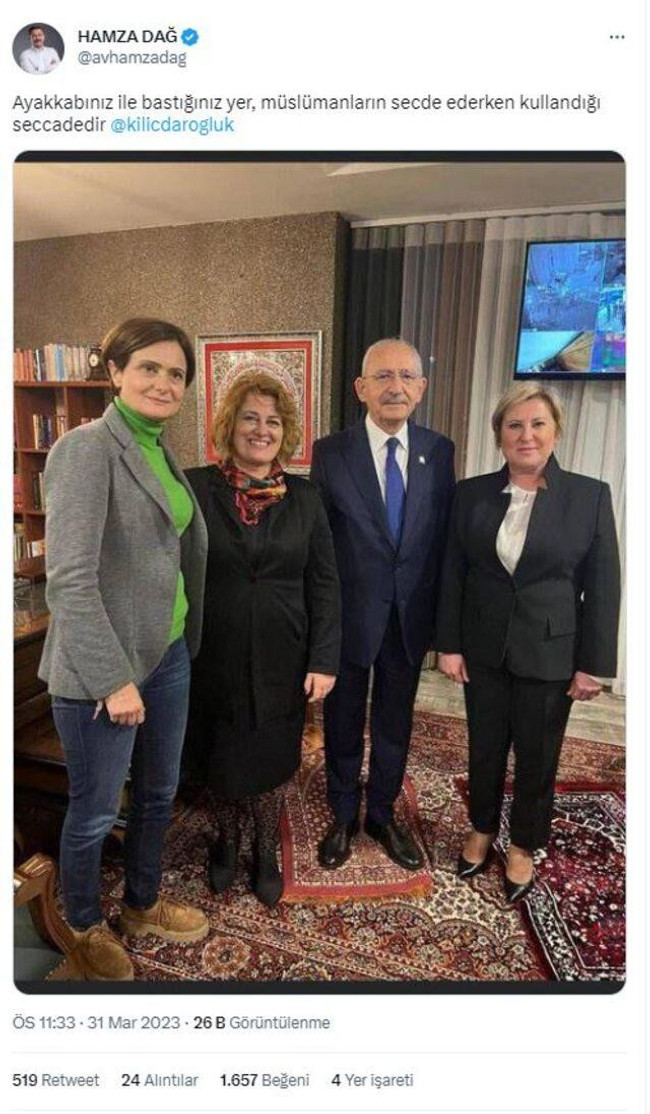 AK Parti'den Kılıçdaroğlu'nun o fotoğrafına sert tepki: "Ayakkabınızla bastığınız o yer..." - Resim : 1