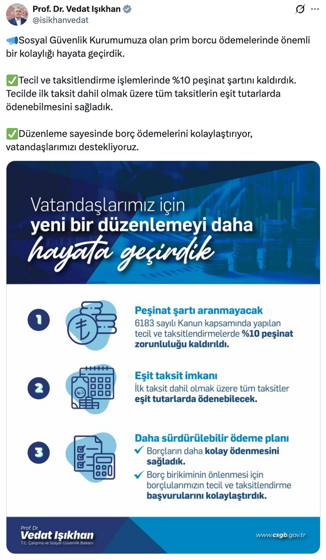 SGK prim borçlarına kolaylık: Taksitlerde şartlar kalktı! - Resim : 1