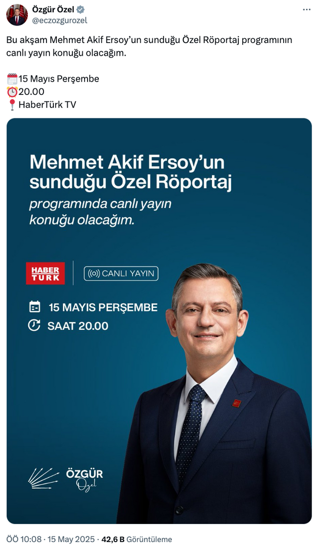 CHP lideri Özgür Özel'den Habertürk sürprizi! Maltepe meydanında boykot ilan etmişti… - Resim : 1