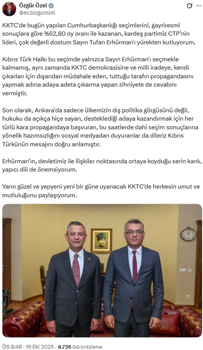 KKTC sonuçlarına Özel’den ilk açıklama! - Resim : 1