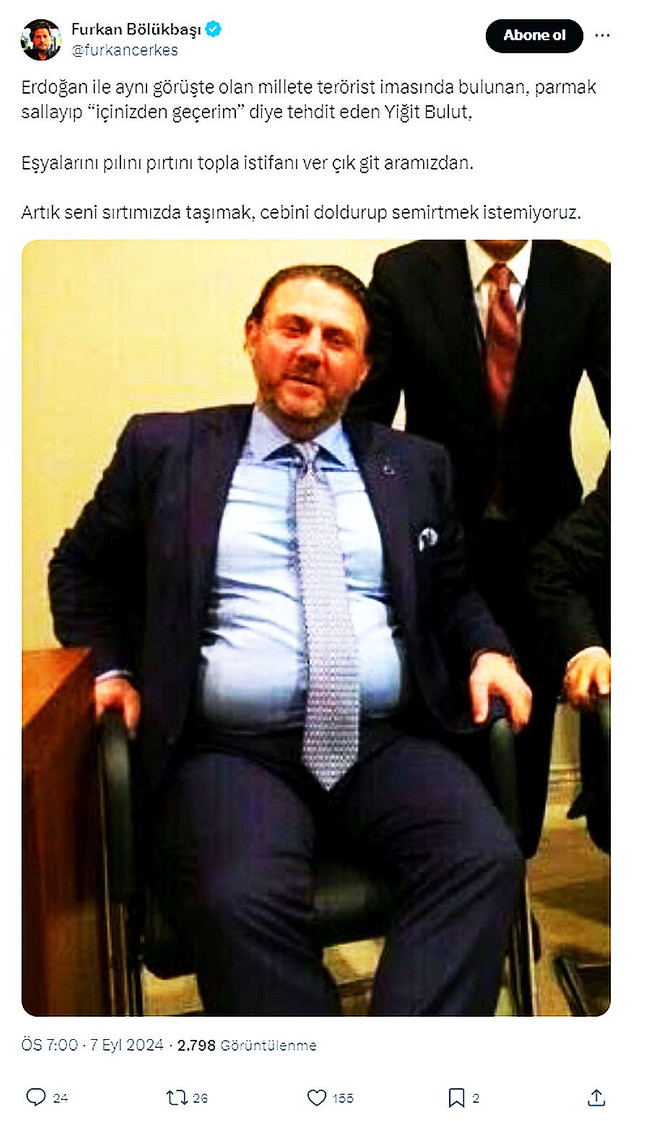 AKP'li Furkan Bölükbaşı'dan Yiğit Bulut çıkışı: Artık cebini doldurup semirtmek istemiyoruz! - Resim : 1