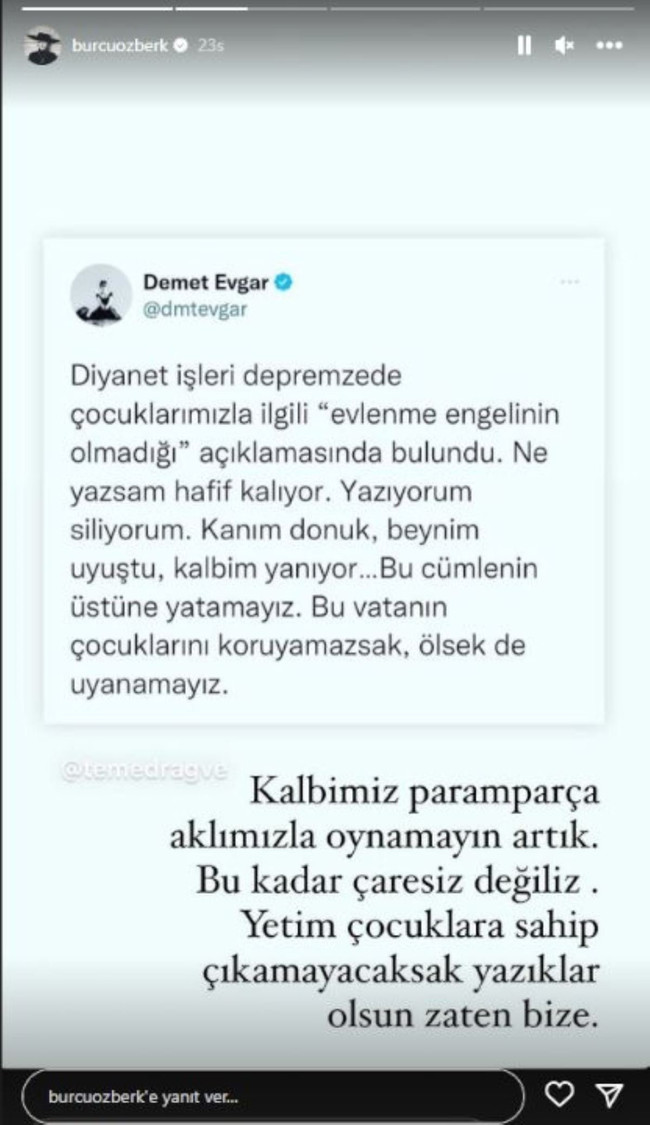 Ünlü oyuncu Burcu Özberk'ten Diyanet'e sert tepki: 'Aklımızla oynamayın artık' - Resim : 1