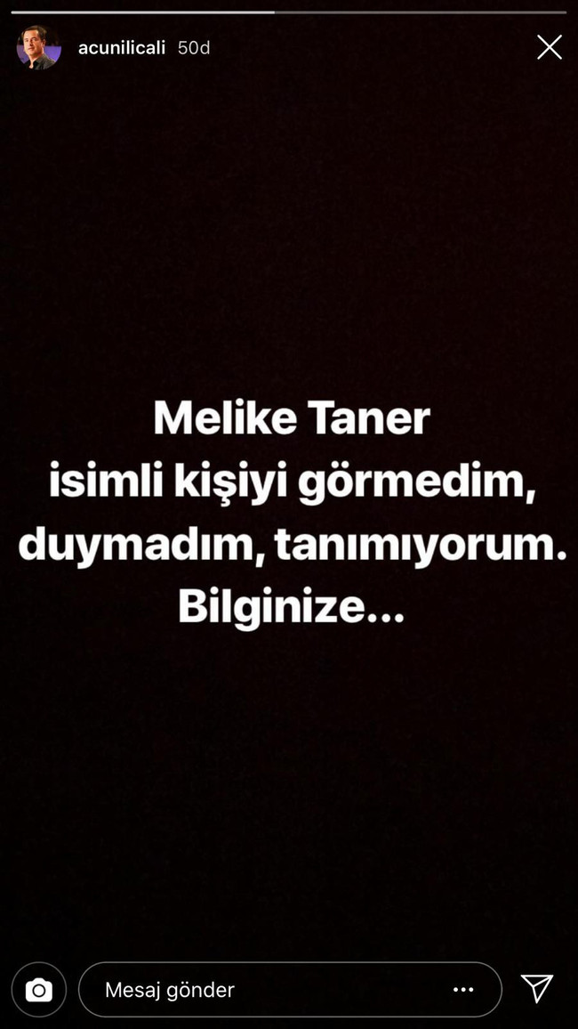 Aşk mı yaşıyorlar? Acun Ilıcalı'dan Melike Taner açıklaması! - Resim : 1