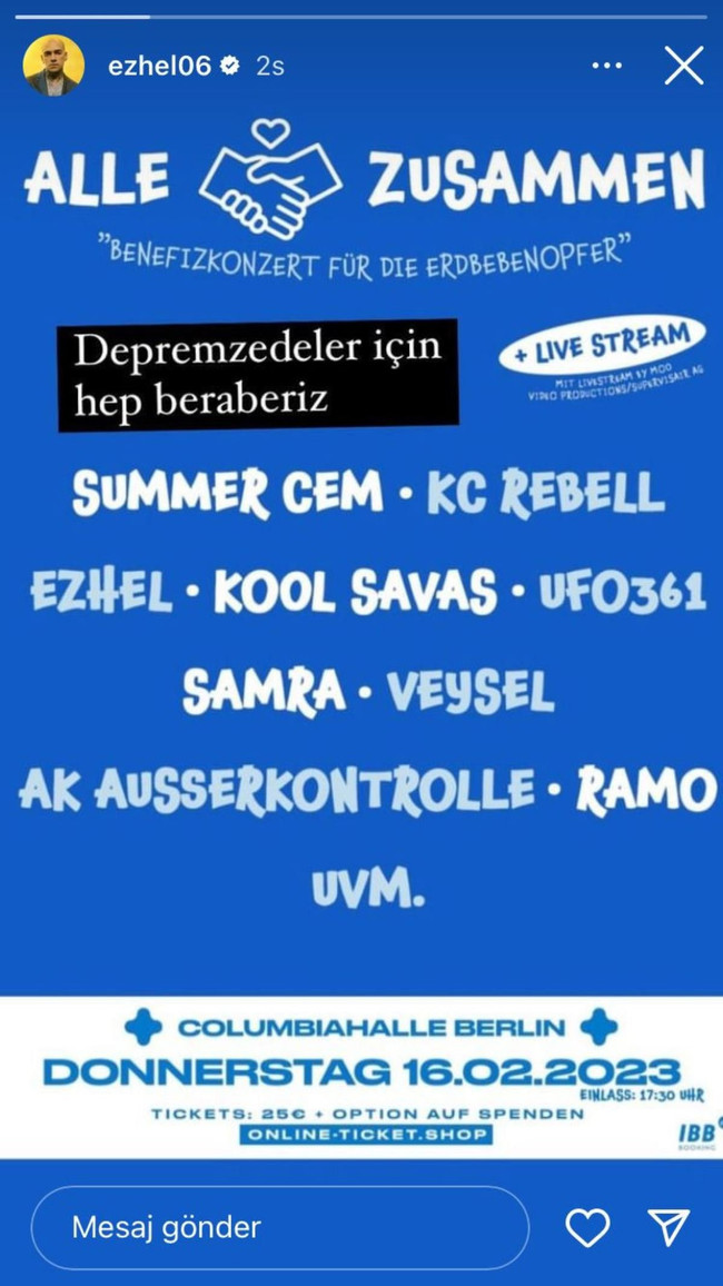 Ezhel, depremzedeler için yardım konseri düzenleyeceğini duyurdu - Resim : 1