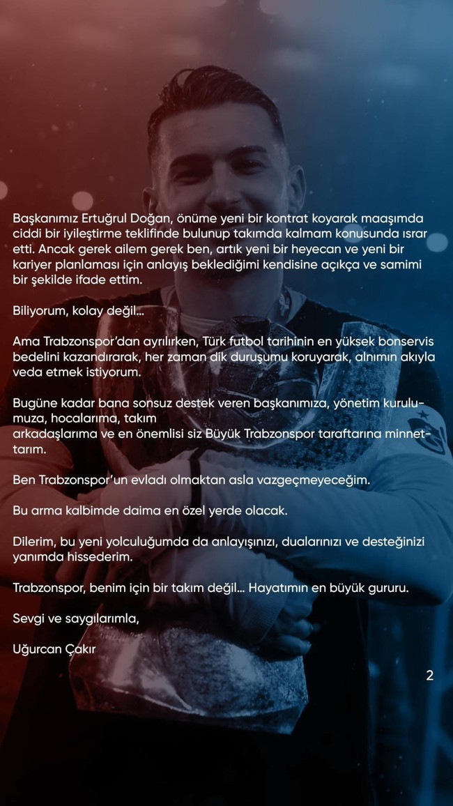 Uğurcan Çakır transferi resmen duyurdu! Açıklama sonrası ortalık karıştı... - Resim : 2