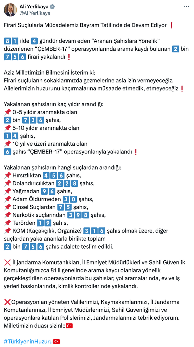 81 ilde operasyon: 2 bin 756 firari yakalandı! 4 gündür devam ediyordu… - Resim : 1