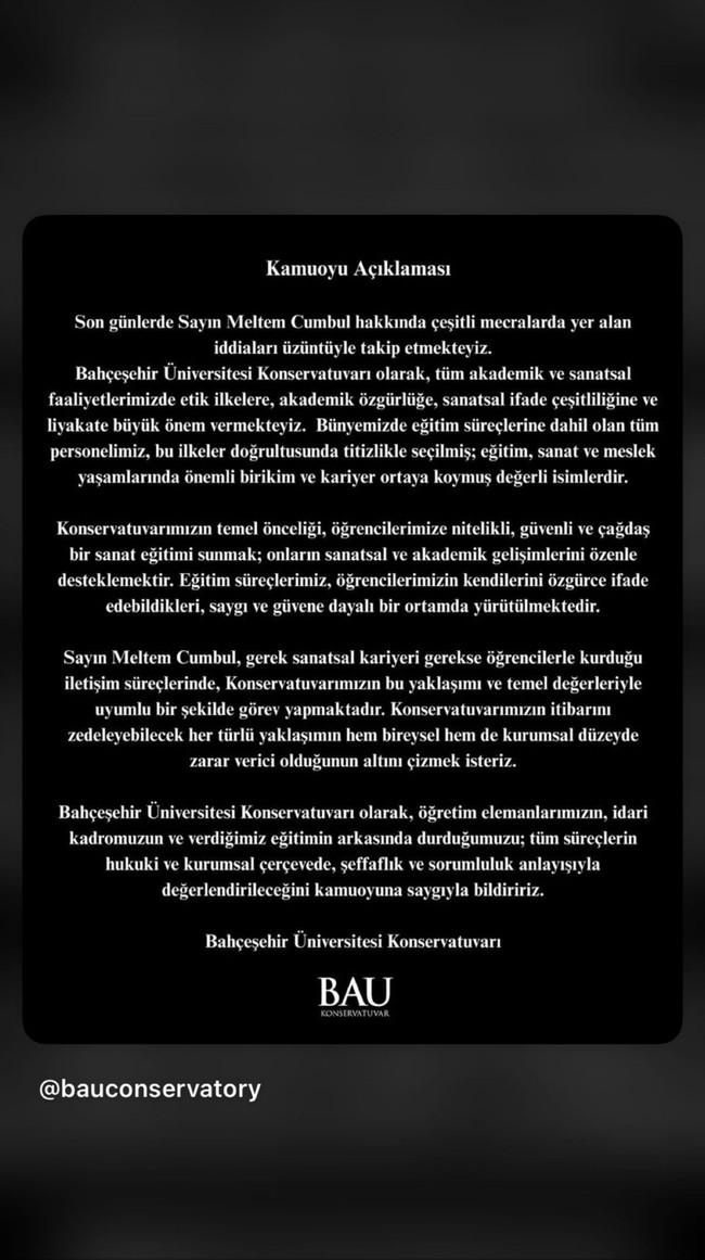 Meltem Cumbul hakkındaki iddialara üniversiteden yanıt! - Resim : 1