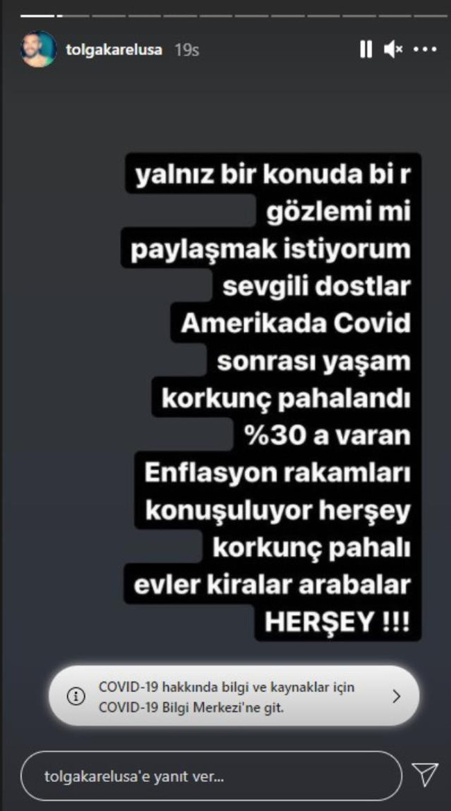 ABD'de yaşayan Tolga Karel fiyat artışlarına isyan etti! 'Memlekete geri dönmek için...' - Resim : 1