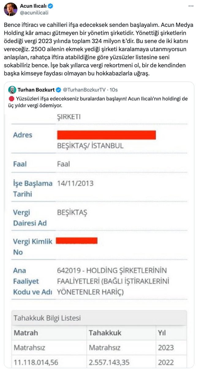 Acun Ilıcalı ile Turhan Bozkurt sosyal medyada kavga etti! İsyan etti: Hokkabazlar… - Resim : 3
