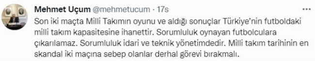 Cumhurbaşkanı Başdanışmanı Mehmet Uçum'dan sert A Milli Takım çıkışı: "Derhal görevi bırakmalı" - Resim : 2