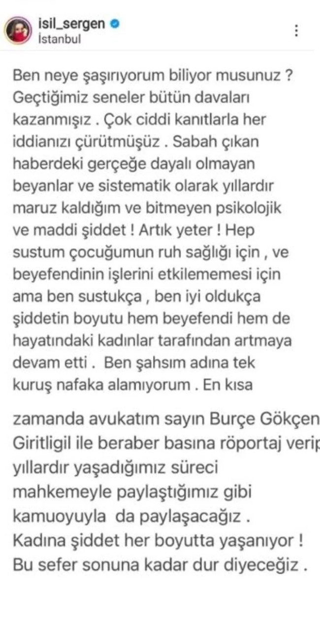 Burak Sergen'den eski eşi Işıl Sergen'e 'nafaka azaltma' davası - Resim : 1