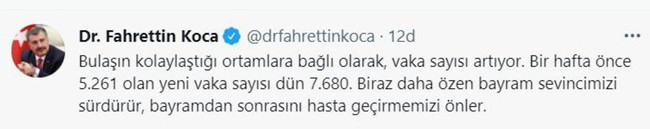 Bakan Koca, bayram öncesi "vaka sayısı artıyor" diyerek uyardı - Resim : 1