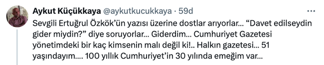 Cumhuriyet Gazetesi’nin yıldönümünde davet krizi! ‘100 yılın 30 yılında emeğim var…’ - Resim : 1