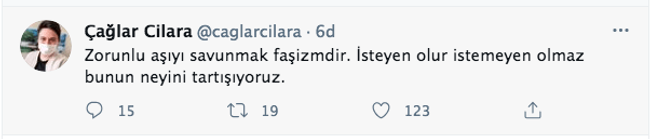 Çağlar Cilara’dan zorunlu aşı çıkışı! ‘Neyini tartışıyoruz…’ - Resim : 1