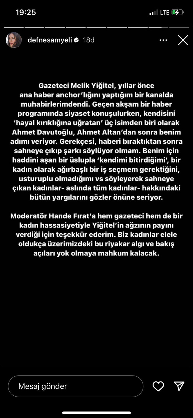 Defne Samyeli Melik Yiğitel’e patladı Hande Fırat’a teşekkür etti - Resim : 1